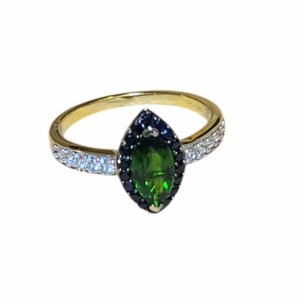 NEW Natural Chrome Diopside & Multi Gemstone Ring Size 9 - Picture 4 of 16